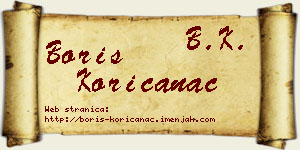 Boris Korićanac vizit kartica